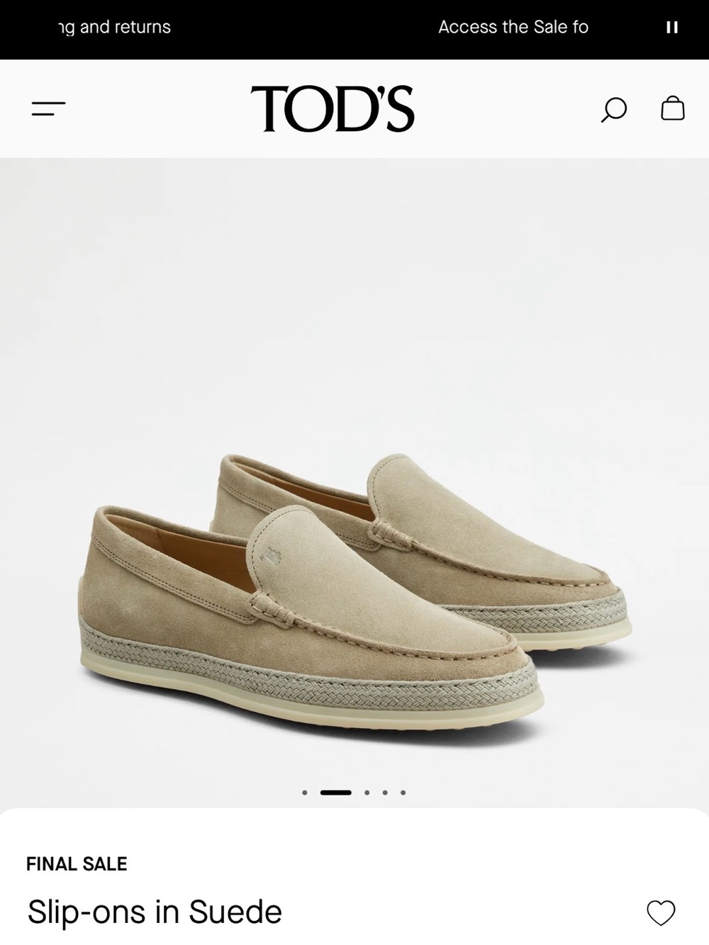 New mens Tods slip on